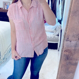 Becool red striped top size large